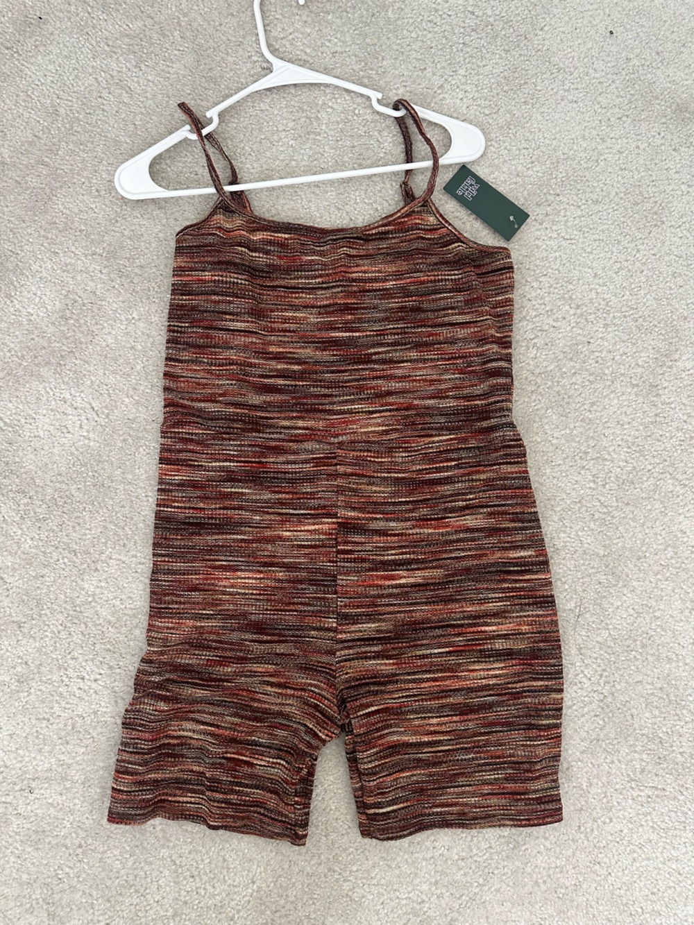 wild fable Striped Knit Sleeveless Romper in Rust Multi-Tone
